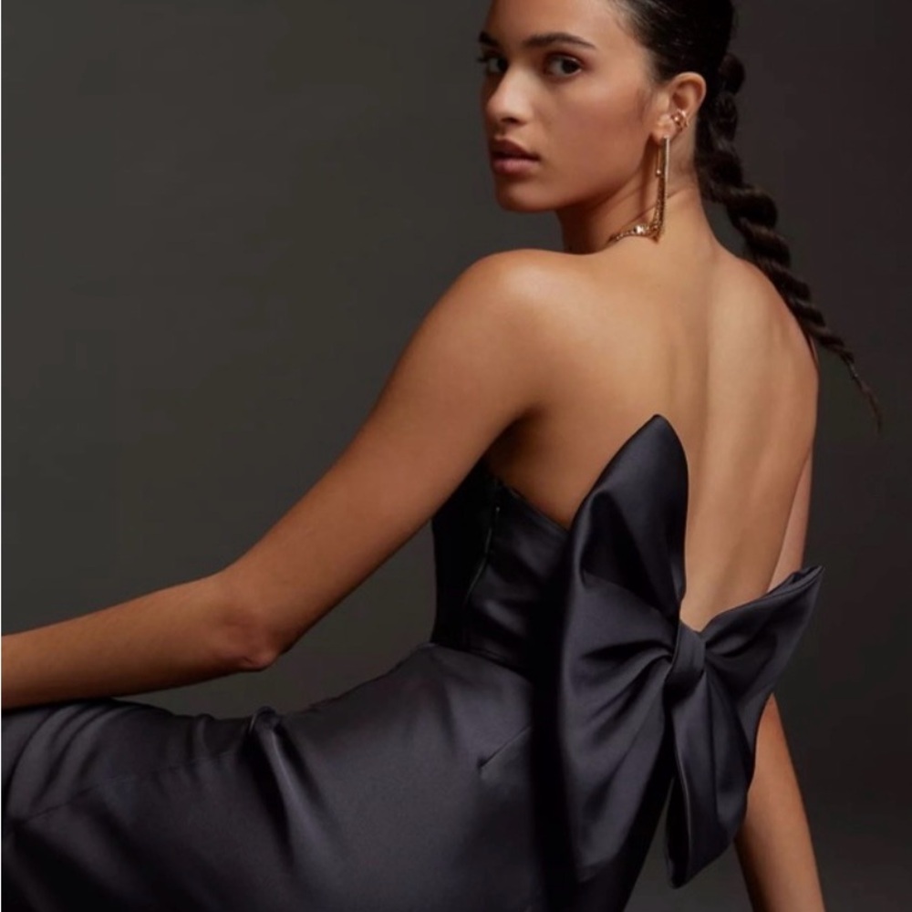 Hutch Black Strapless Dress with Statement Bow